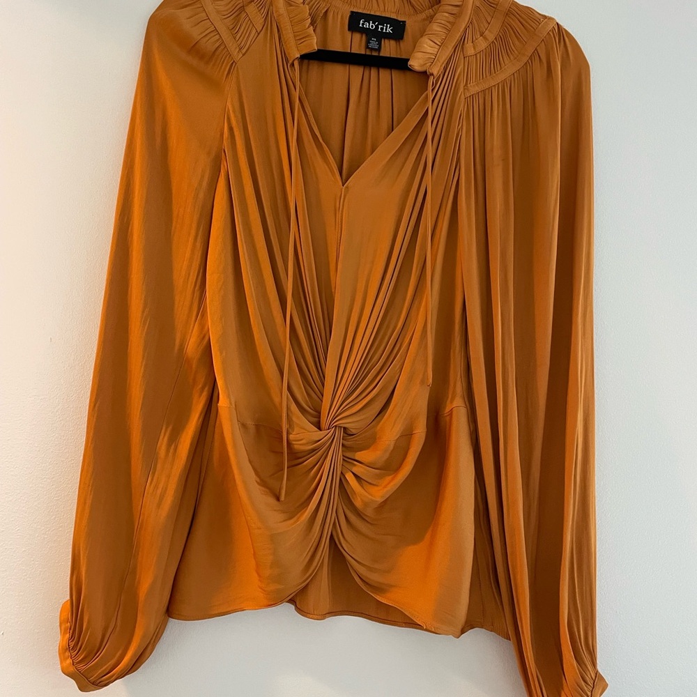 Fab'rik Women's Orange Draped Top